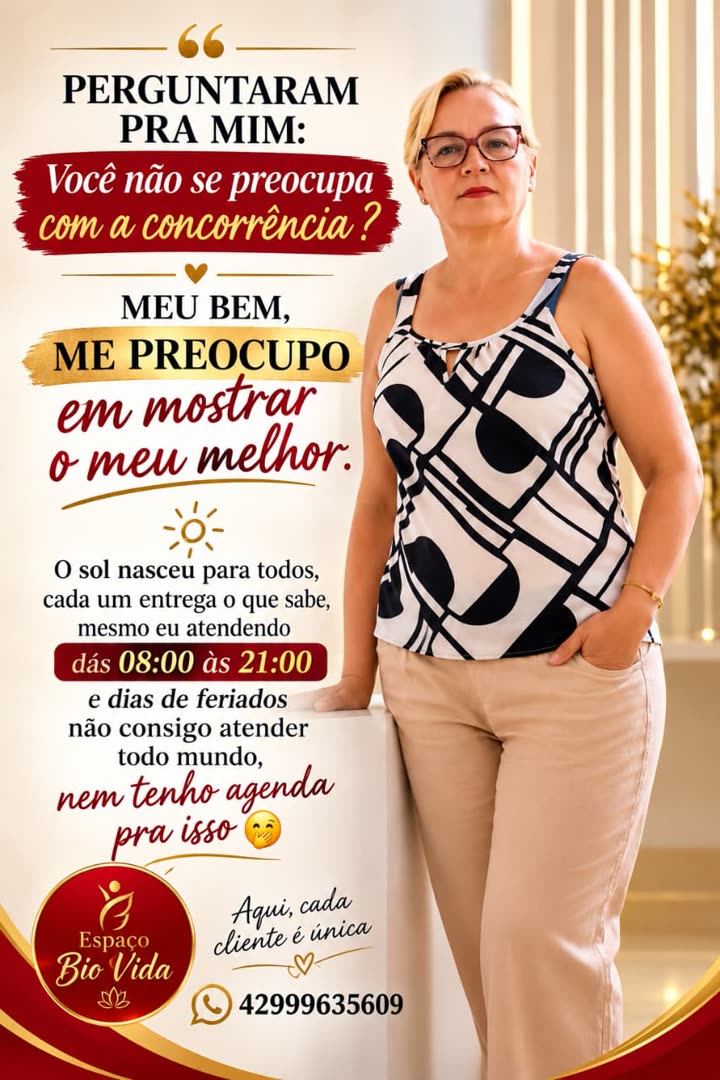 Gilmara: perguntaram pra mim se eu não me preocupo com a concorrência. Meu bem, me preocupo em mostrar o meu melhor.